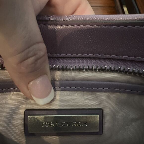 NWT Tory Burch Willa Zip Top Shoulder Bag Quilted Allium Purple with Chain Strap - Picture 11 of 14